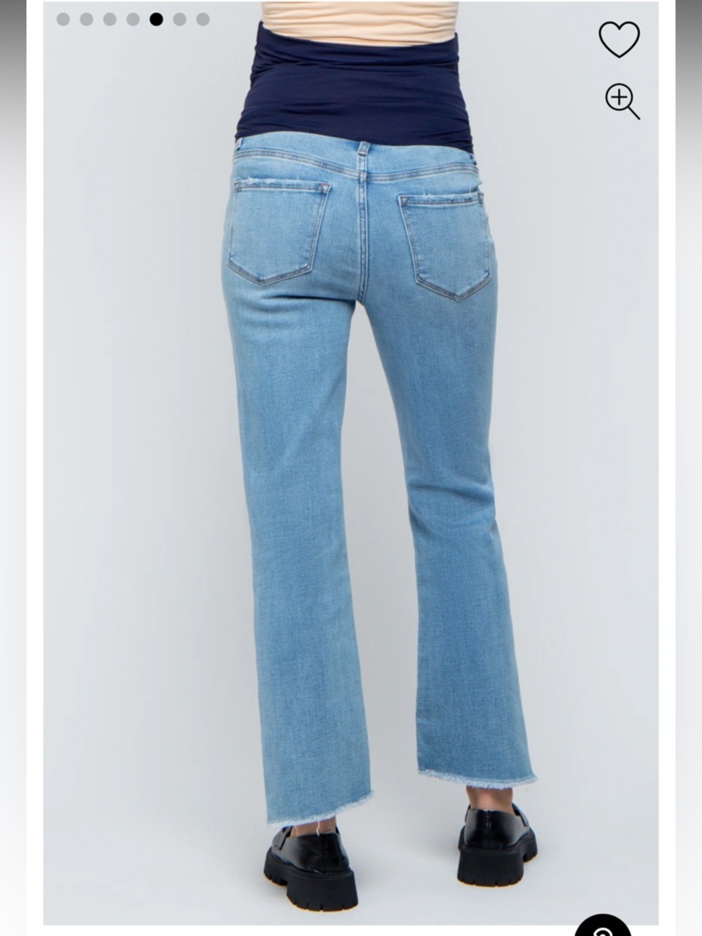 PINKBLUSH Light Blue Raw Edge Crop Maternity Jeans - Picture 15 of 15